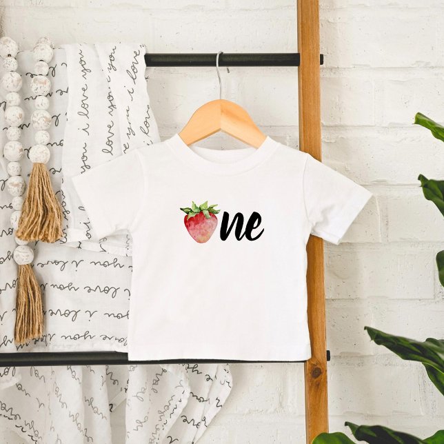 Camiseta Para Bebê Morango ONE Aniversário (Criador carregado)