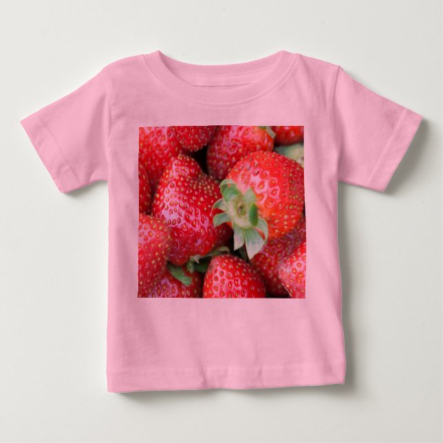 Camiseta Para Bebê Morangos Vermelhos (Frente)