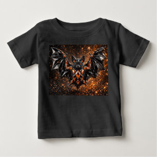 Camiseta Para Bebê Morcegos de Cristal do Halloween para Bebês
