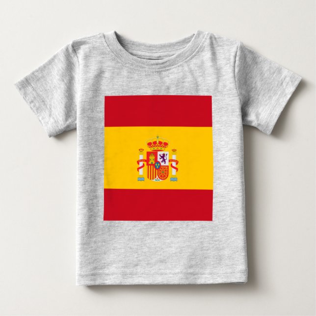 Camiseta Para Bebê Mostre suas cores - Espanha (Frente)