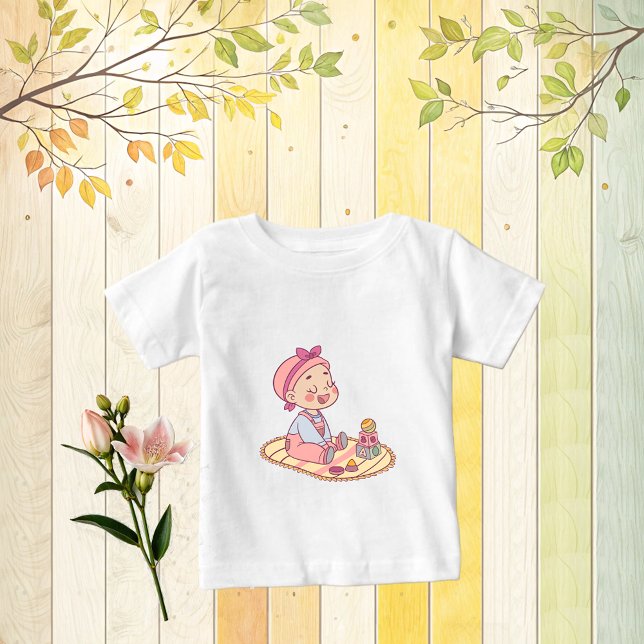 Camiseta Para Bebê Motif Bebê Bonito (Criador carregado)