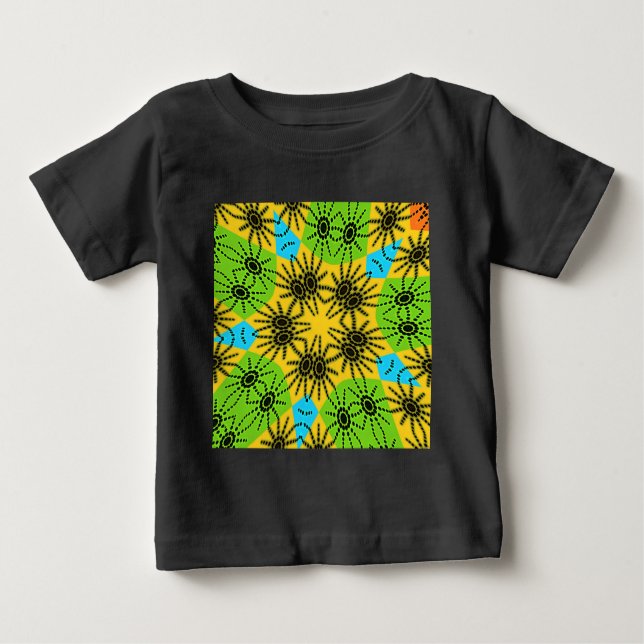 Camiseta Para Bebê Motif tradicional de aranha inspirada na África el (Frente)