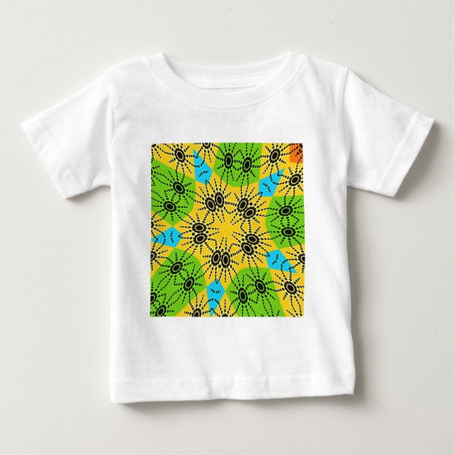 Camiseta Para Bebê Motif tradicional de aranha inspirada na África el (Frente)