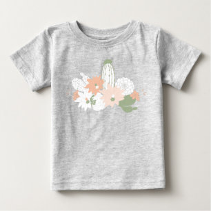 Camiseta Para Bebê Motifs Florais Verde Playouts Cactos Cactus Peach