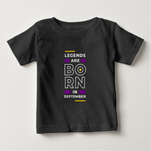 Camiseta Para Bebê Motivação Cotação Na moda Esse Nascer Em Setembro