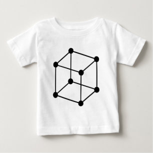 Camiseta Para Bebê Motivo de Cubo Isométrico - Preto