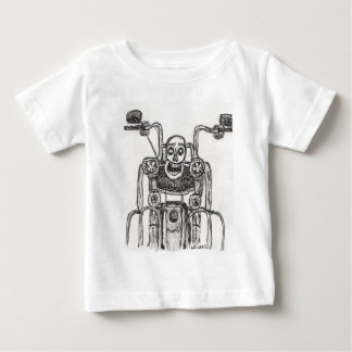 Camiseta Para Bebê Motocicleta do crânio