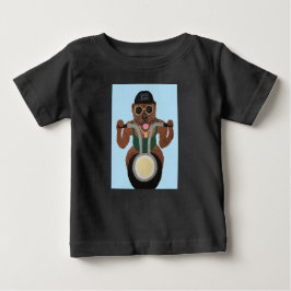 Camiseta Para Bebê Motociclista Pit Bull em motocicleta