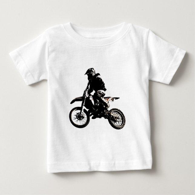 Camiseta Para Bebê Motocross motocicleta (Frente)