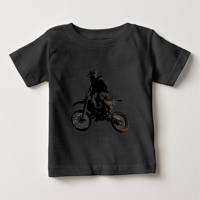 Camiseta Para Bebê Motocross motocicleta (Frente)
