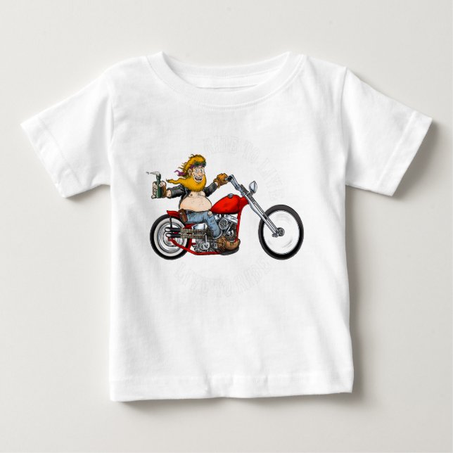 Camiseta Para Bebê Motoqueiro Biker velomotor (Frente)