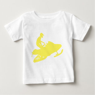 Camiseta Para Bebê Motoqueiro da neve amarelo