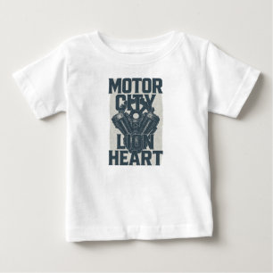 Camiseta Para Bebê Motor City, Lion Heart