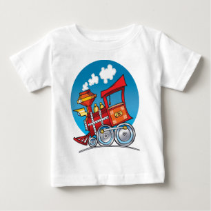 Camiseta Para Bebê Motor do trem dos desenhos animados