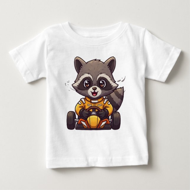 Camiseta Para Bebê Motorista De Carro De Corrida De Bebê (Frente)