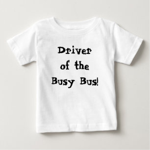 Camiseta Para Bebê Motorista Fofo Do Ônibus Ajetreado
