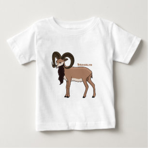 Camiseta Para Bebê Mouflon goat illustration 