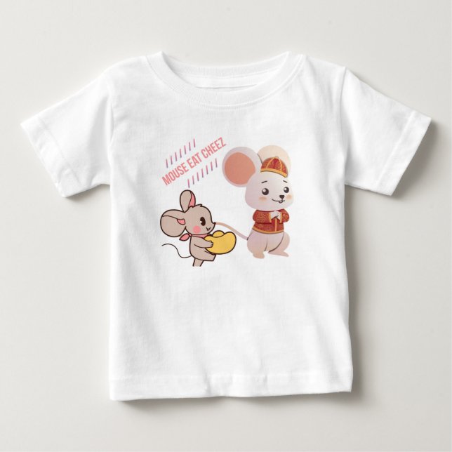 Camiseta Para Bebê : Mouse and Cheese Delight (Frente)