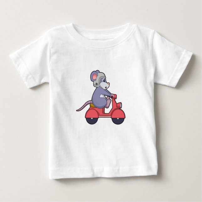 Camiseta Para Bebê Mouse as Biker with Scooter.PNG (Frente)