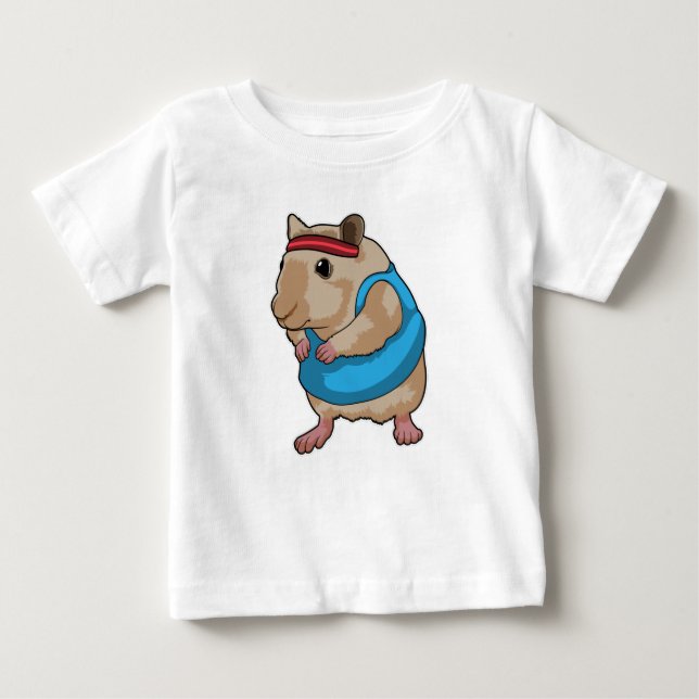 Camiseta Para Bebê Mouse como Runner com banda de ouvido (Frente)