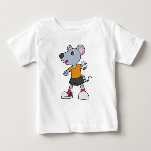 Camiseta Para Bebê Mouse Handball Player Handball (Frente)