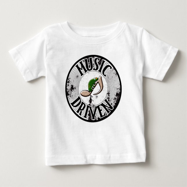 Camiseta Para Bebê Movido por música (Frente)