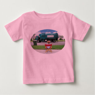 Camiseta Para Bebê Movimentações do caminhão de lixo do reciclar