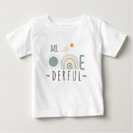 Camiseta Para Bebê MR Onederful Boho Arco-íris Primeiro Aniversário M