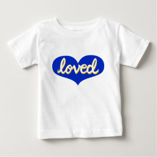 Camiseta Para Bebê MUITO AMADO - coração de amor azul - menino/menina