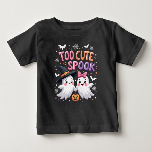 Camiseta Para Bebê Muito Bonito Para Falar Fantasmas Bonitos De Hallo (Frente)