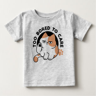 Camiseta Para Bebê Muito Entediado para se Importar – Citação Diverti