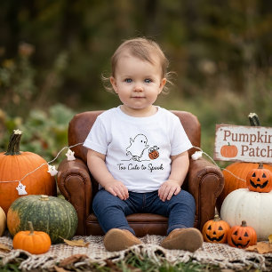 Camiseta Para Bebê Muito Fofo Para Assustar Bebê de Halloween Fantasm