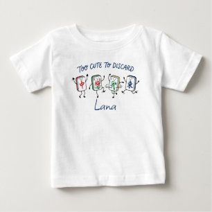 Camiseta Para Bebê Muito Fofo Para Descartar Mahjong Nome Personaliza
