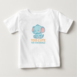 Camiseta Para Bebê Muito Fofo para Este Mundo – Sonhador de Elefante 