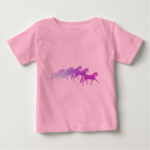Camiseta Para Bebê Muitos cavalos (roxos)