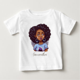 Camiseta Para Bebê Mulher Afro Clássica e Elegante