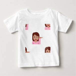 Camiseta Para Bebê mulher emoji