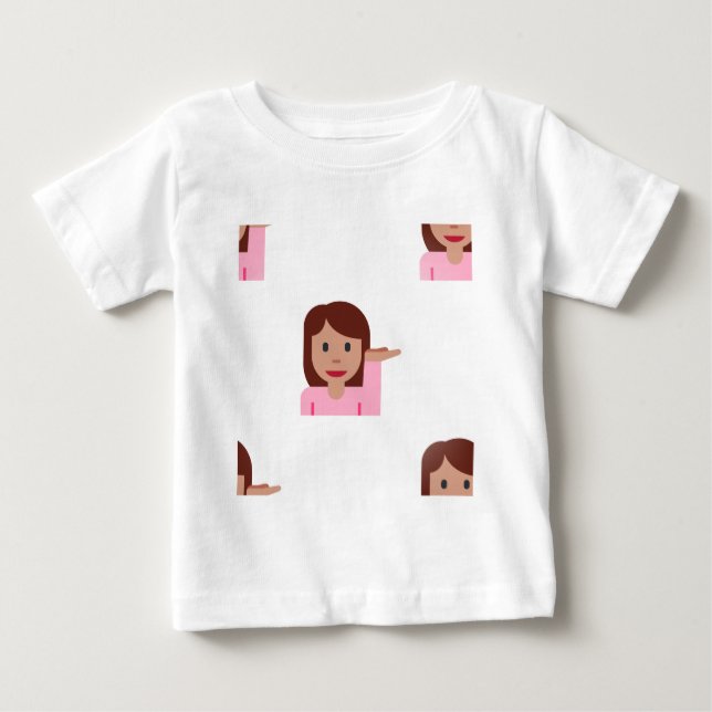 Camiseta Para Bebê mulher emoji (Frente)