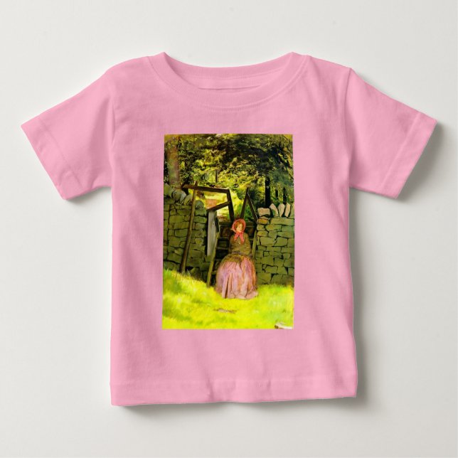 Camiseta Para Bebê Mulher esperando (por John Everett Millais) (Frente)