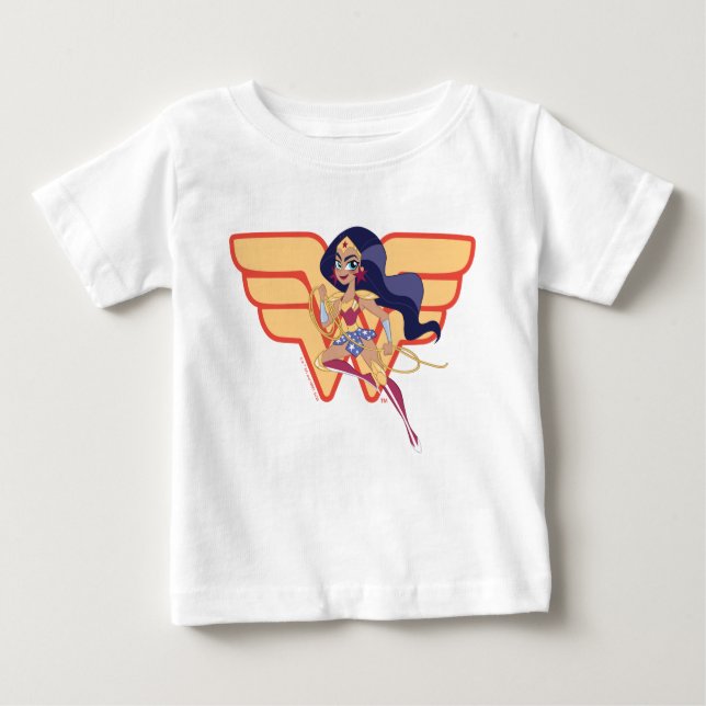 Camiseta Para Bebê Mulher Maravilha do DC Super Hero Girls (Frente)