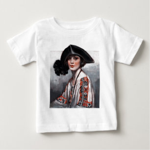 Camiseta Para Bebê Mulher na blusa bordada
