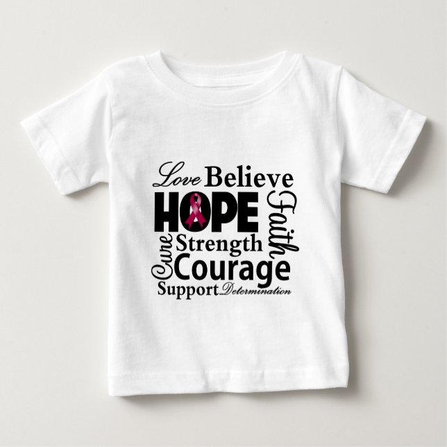 Camiseta Para Bebê Múltiplo Mieloma Colagem de Esperança (Frente)