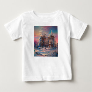 Camiseta Para Bebê Mundo de Contos de Fadas, Castelo de Inverno, Cast