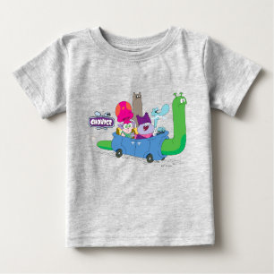 Camiseta Para Bebê Mung, Chowder, Shnitzel, & Truffles no Carro-Carro