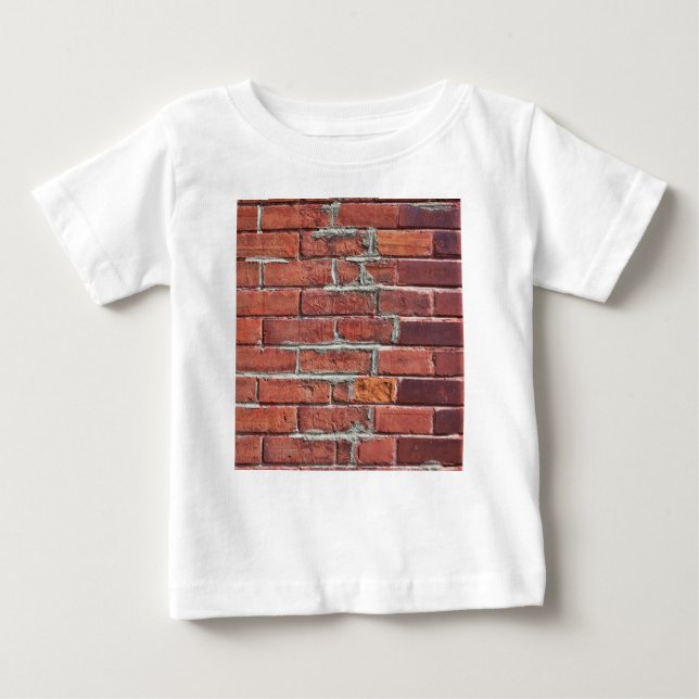 Camiseta Para Bebê Muro de tijolos texturizado na moda (Frente)