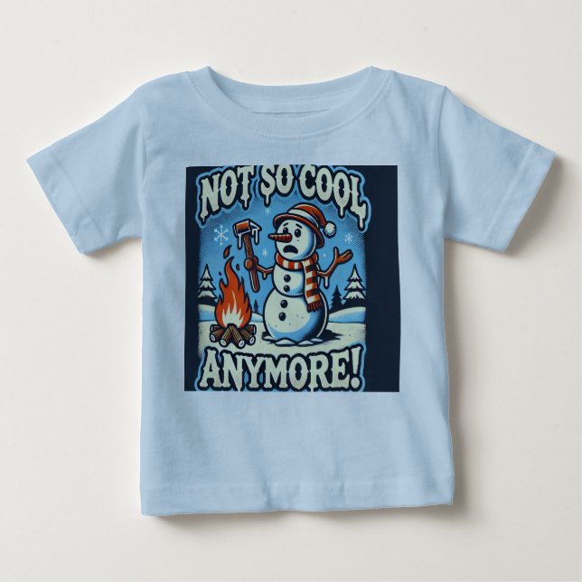 Camiseta Para Bebê Murugi Veste Snowman Christmas Baby Fine Jersey (Frente)