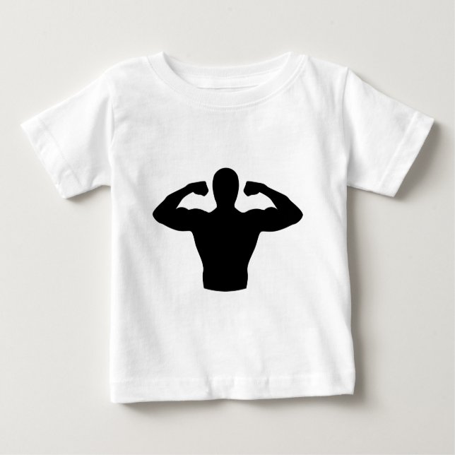 Camiseta Para Bebê Músculos de construção de barcos (Frente)