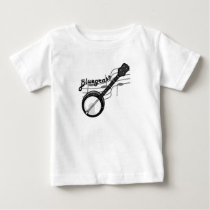 Camiseta Para Bebê Música Bluegrass com banjo
