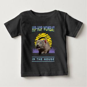 Camiseta Para Bebê Música de Wombat de Hip Hop Engraçada Humor