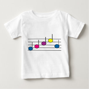 Camiseta Para Bebê Música Notas Criança